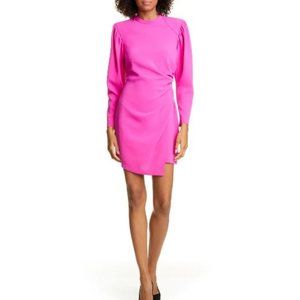 A.L.C. Pink Jane Side Ruched Long Sleeved Dress